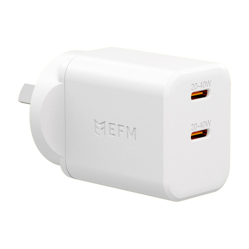 EFM ECO 40W Dual Port Wall Charger - EFPW40U932WHI-1