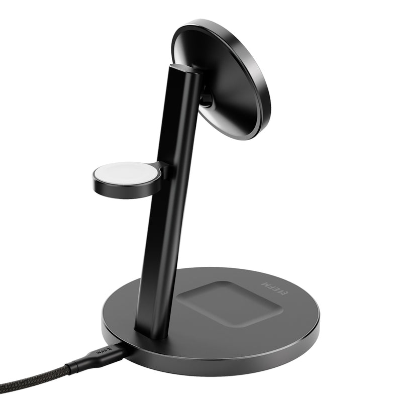 EFM Qi2 Trio Wireless Charge Stand - EFWTRIW933BLA-5