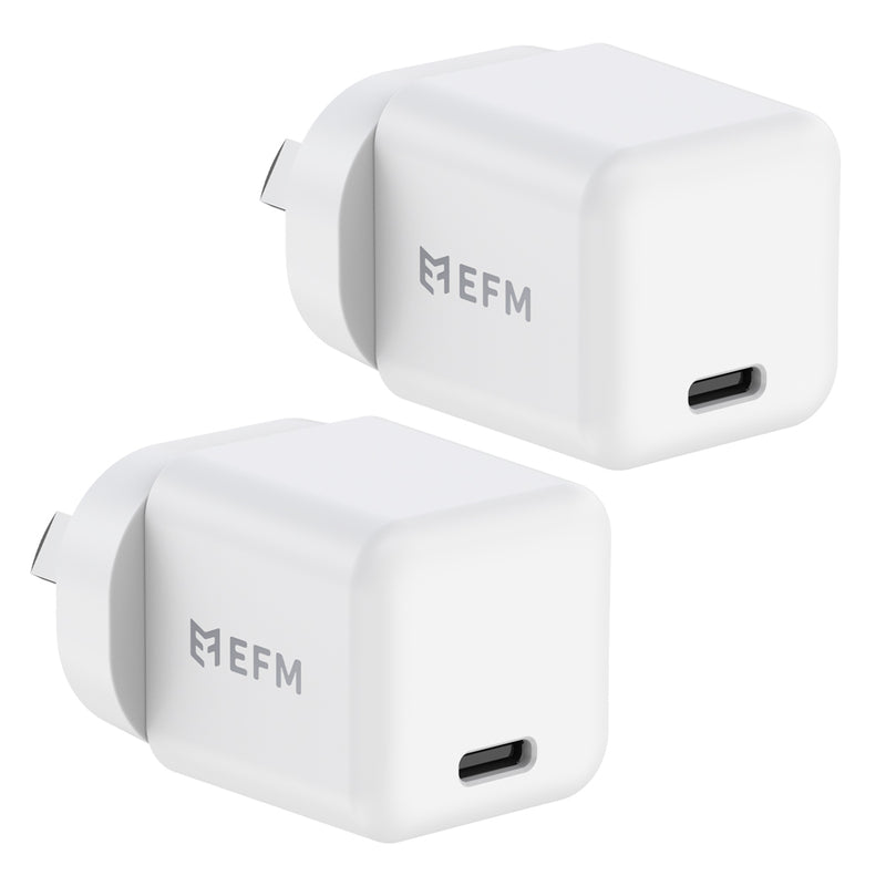 EFM ECO 30W GaN Wall Charger Twin Pack - EFPT30U933WHI-1