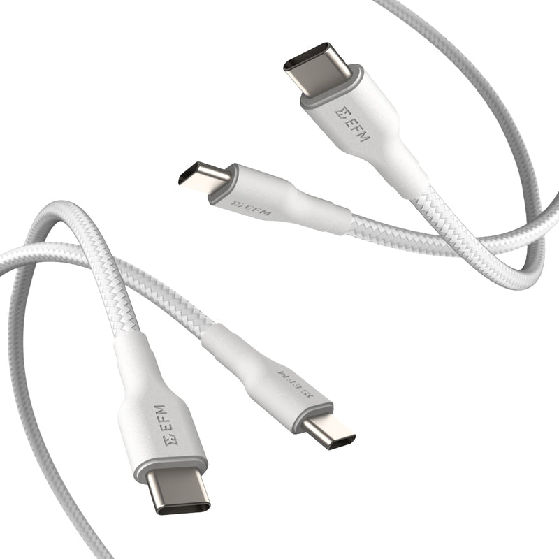 EFM USB-C Braided Cable Twin Pack - 1M - EFCAT1C932WHI-1