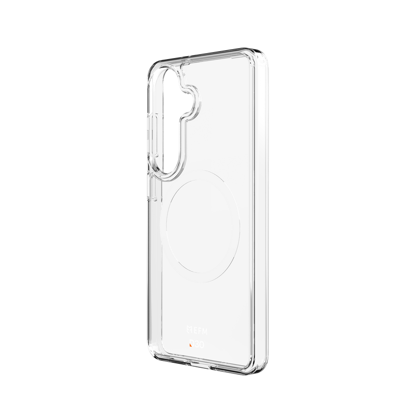 Clear phone case on a white background