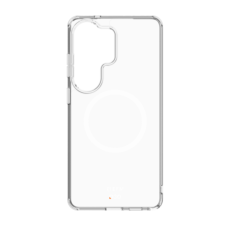 Clear phone case on a white background