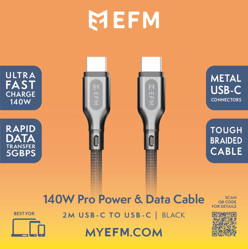 140W Pro Power and Data USB-C Cable - With 2M Braided Cable