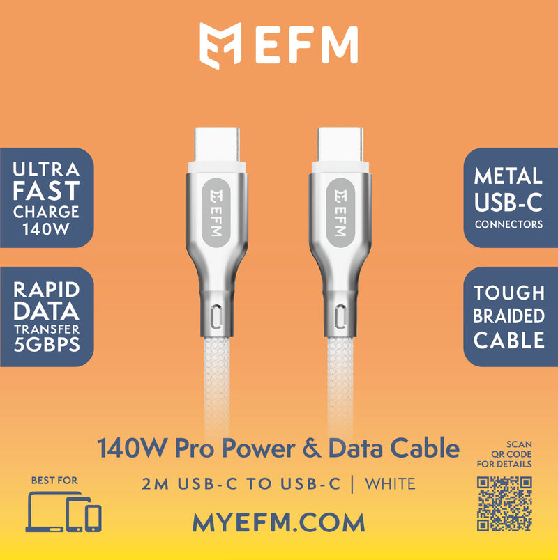 140W Pro Power and Data USB-C Cable - With 2M Braided Cable