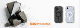 Phone cases with 'D30 Protected' text on a white background