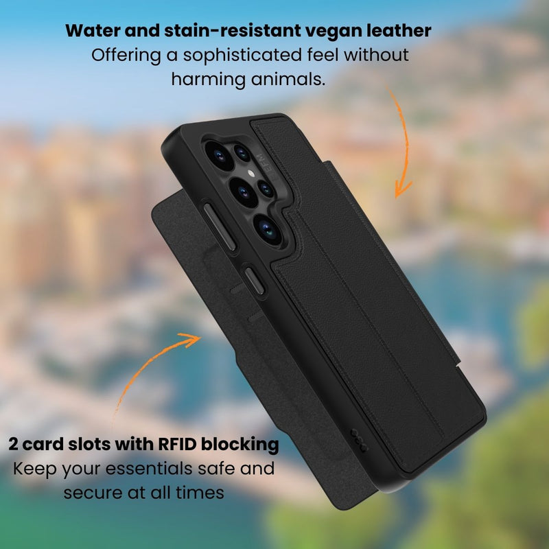 EFM Monaco Vegan Leather Wallet Case with D3O BIO  - EFCFLSG296BLA-8