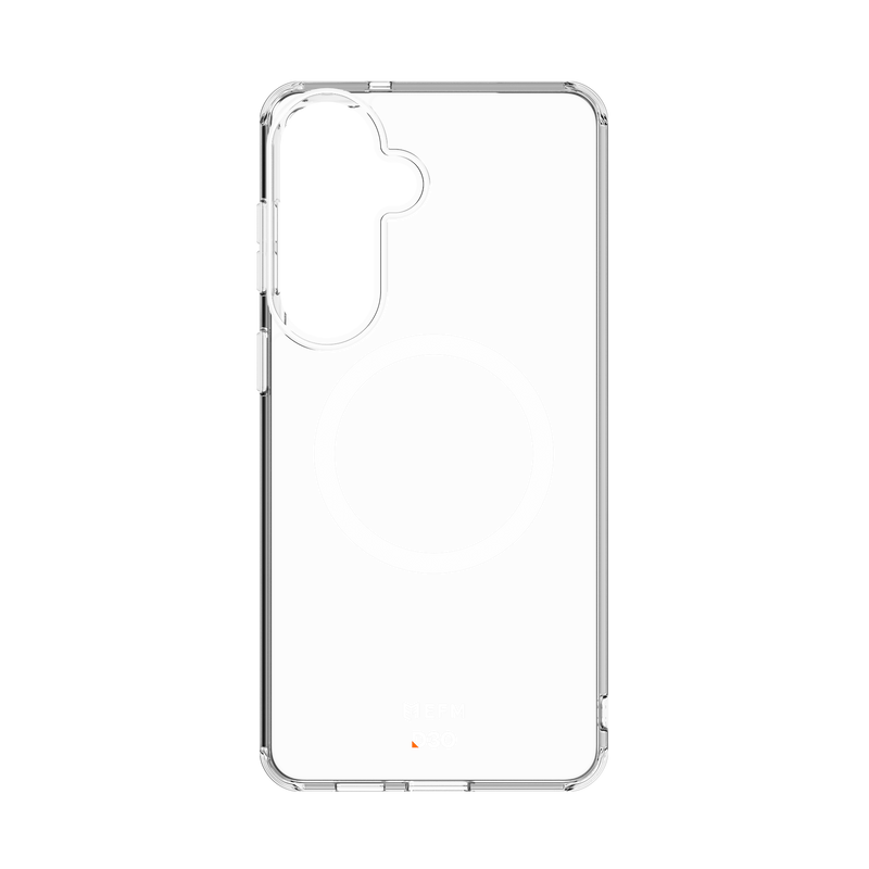 Clear phone case on a white background