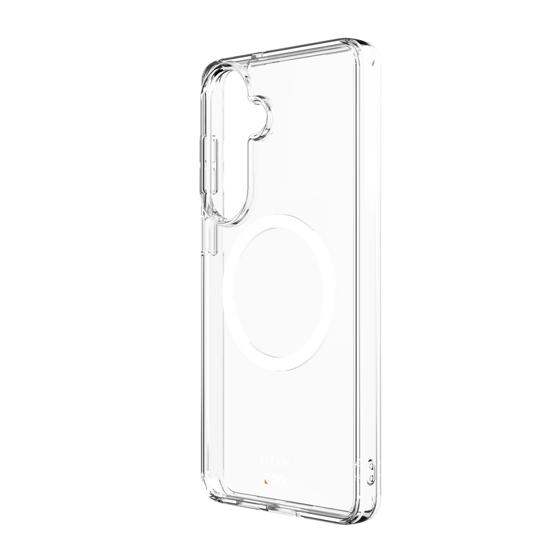 Clear phone case on a white background