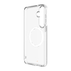 Clear phone case on a white background