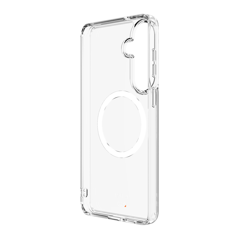Clear phone case on a white background