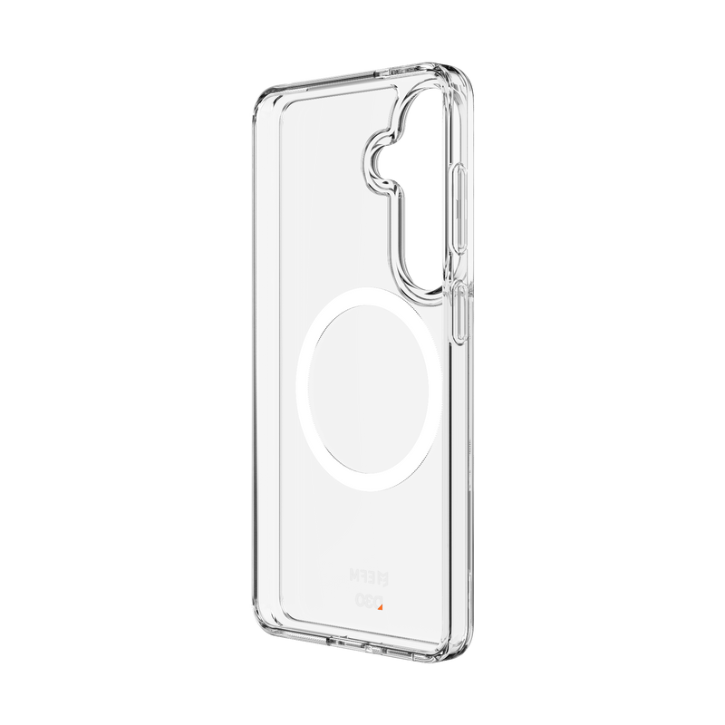Clear phone case on a white background
