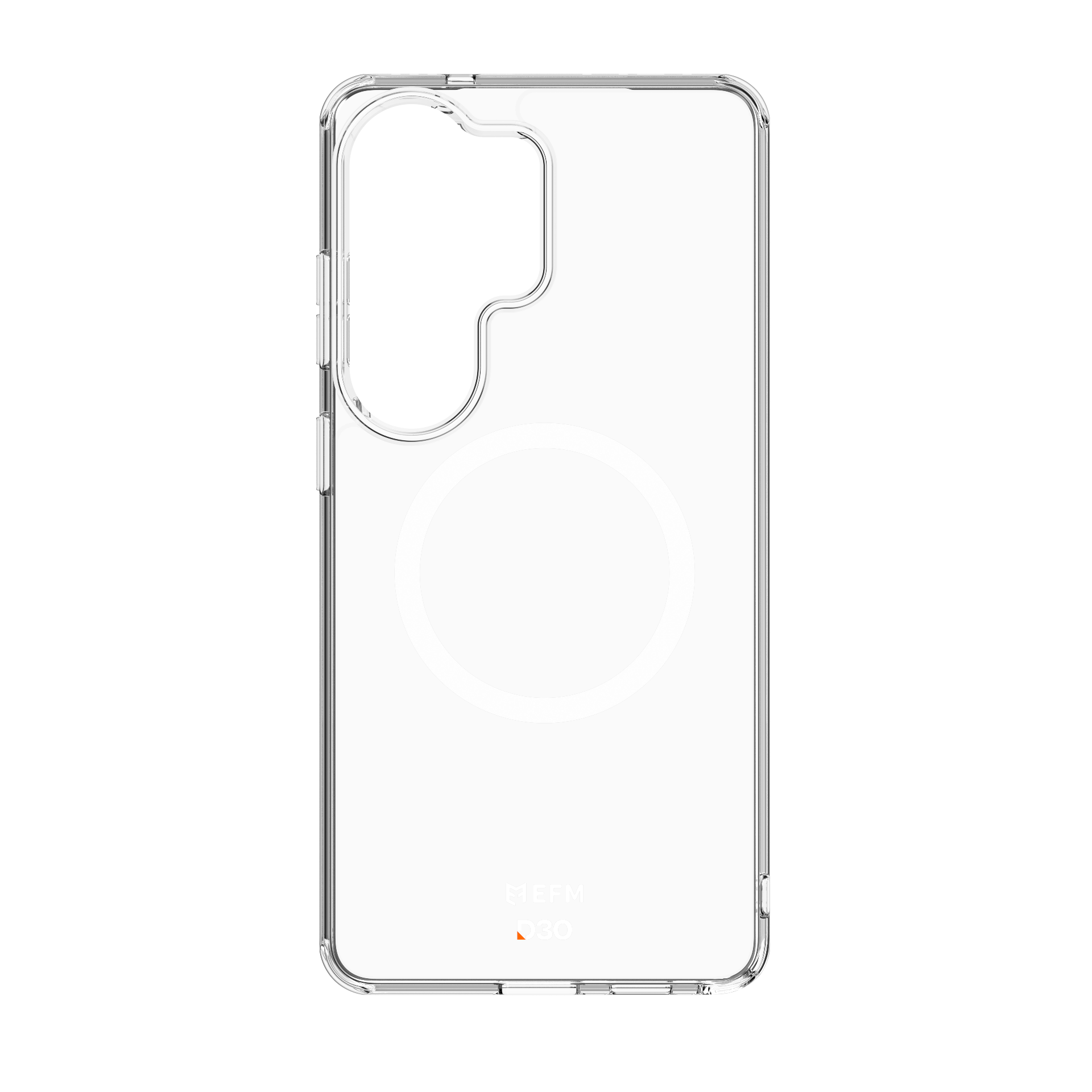 Clear phone case on a white background