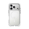 Clear phone case with MagSafe ring on a white background