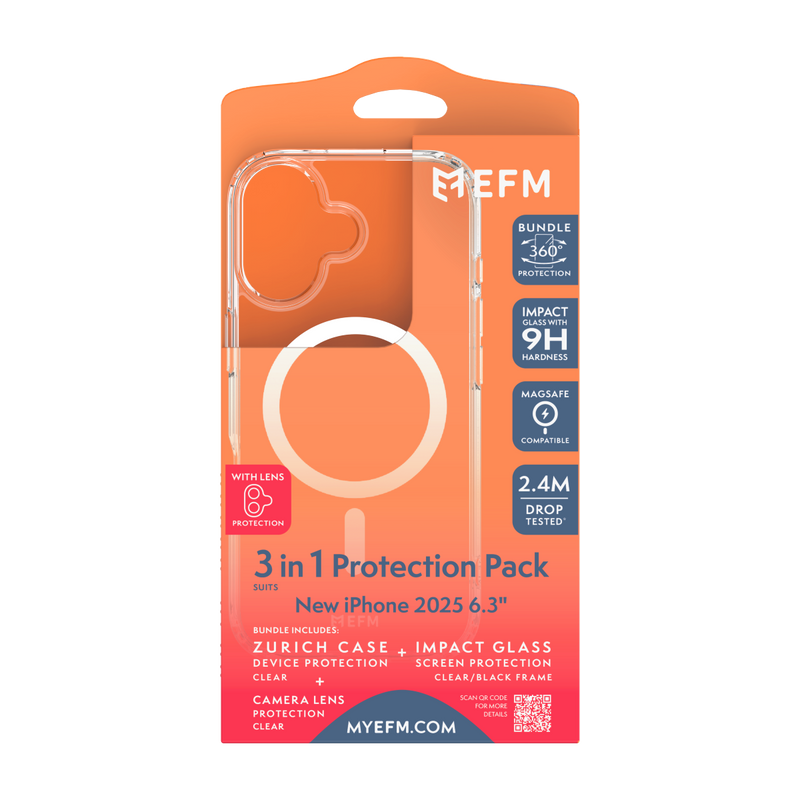 3-in-1 Case, Screen and Camera Lens Protection Bundle - iPhone 17