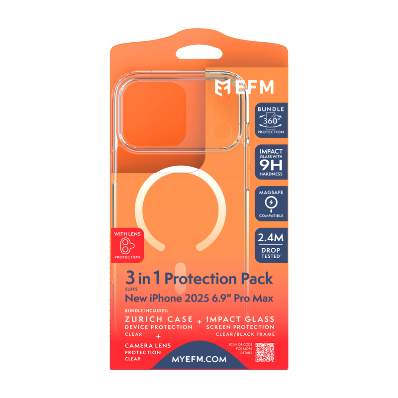 3-in-1 Case, Screen and Camera Lens Protection Bundle - iPhone 17 Pro Max