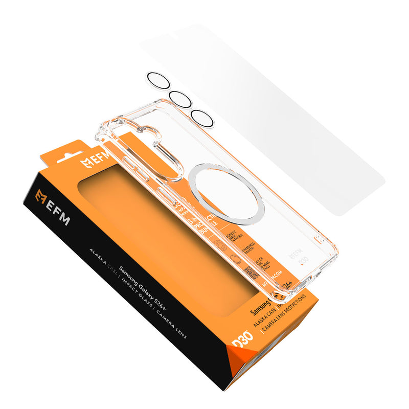 Clear phone case with ring holder on EFM packaging