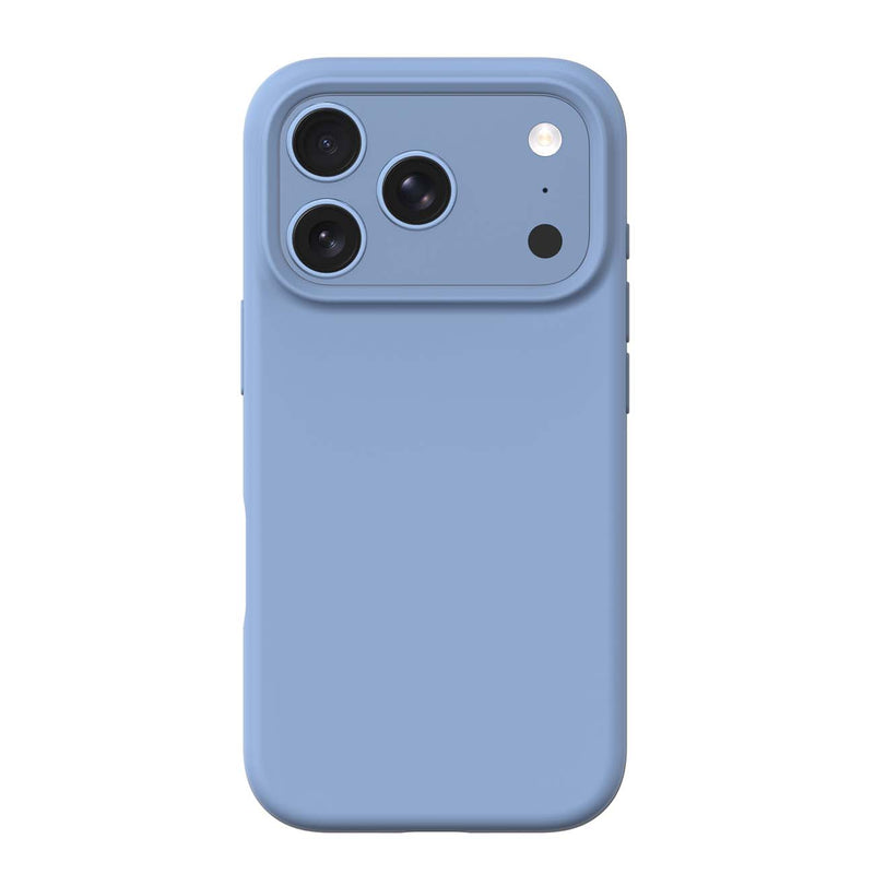 A light blue phone case on a white background