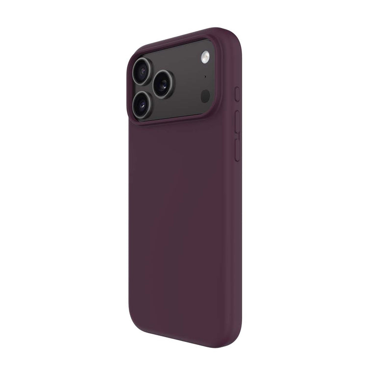 A dark plum purple phone case shown from the back on a white background, featuring a raised camera bumper.