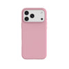 A light pink phone case with a raised camera bumper, shown on a white smartphone against a solid white background.