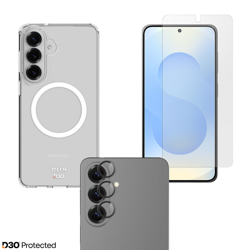 3-in-1 D3O® Case, Screen and Camera Lens Protection Bundle - For Samsung Galaxy S26+