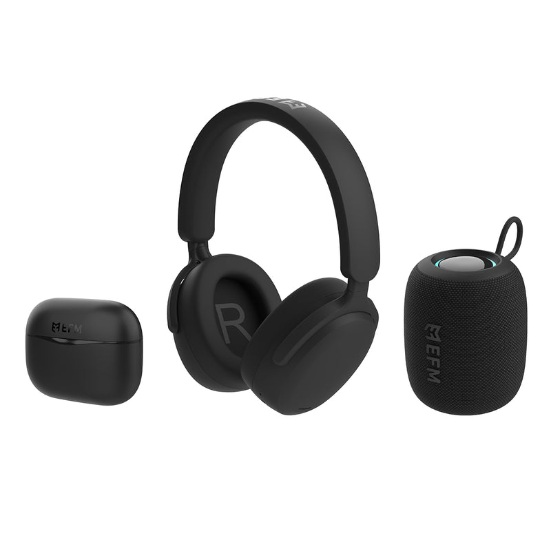 Audio Essential Bundle - With Bluetooth Speaker, Headphones and TWS Earbuds