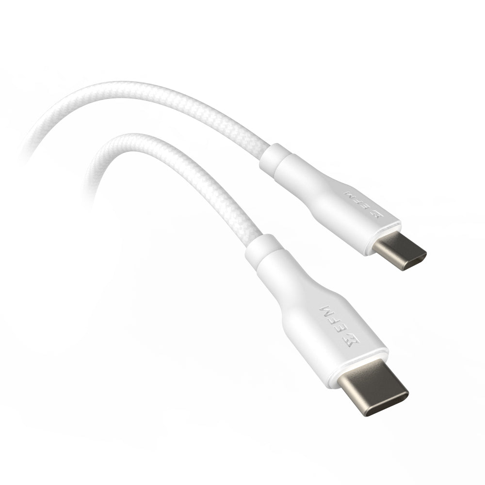 EFM Type-C to Type-C Braided Cable - EFCASUI932WHI-1