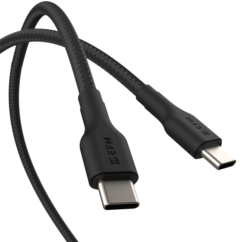EFM USB-C to USB-C Braided Power and Data 2M Cable - EFCAS2U990BLA-1
